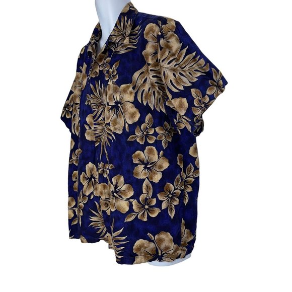 Kalani Sportswear Vintage Hawaiian Shirt Mens XL Blue Floral Tiki Aloha Vacation - Picture 5 of 10